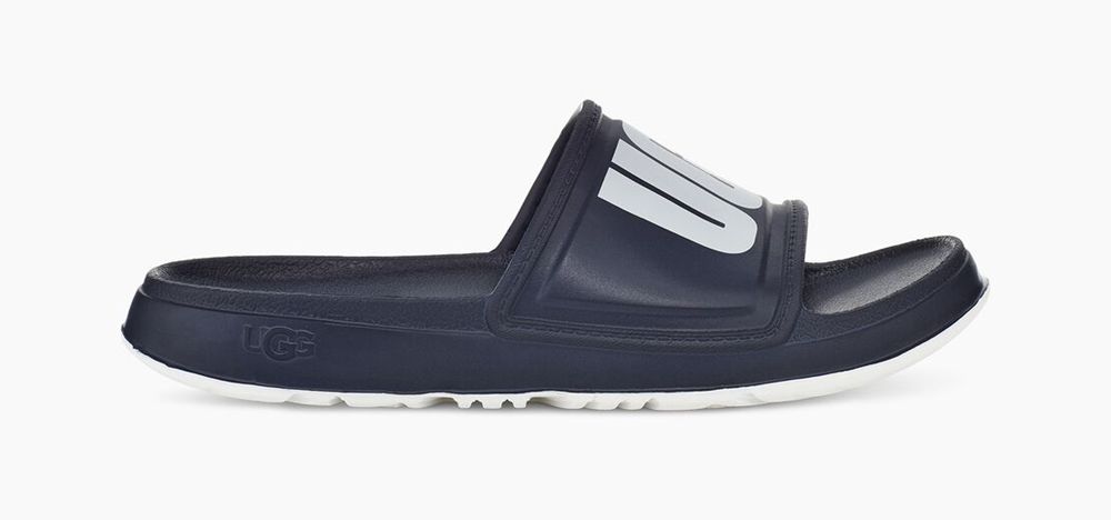 Ugg Wilcox - Mens Slides - Navy - NZ (2178IEQSN)